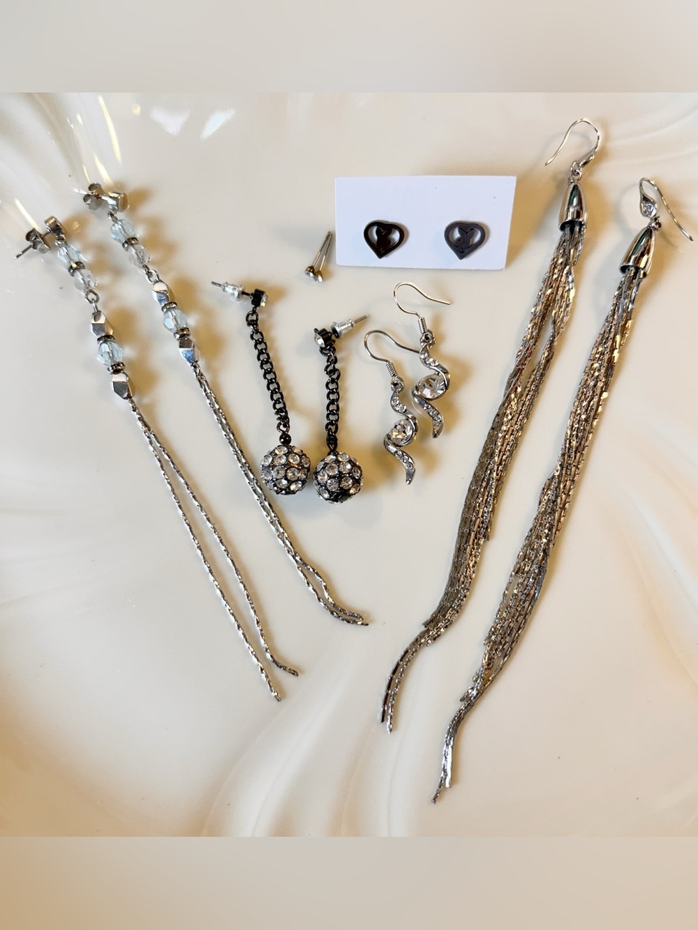 💝 2/20$ Silver Multi-Style 6-piece Earring Set, Sparkle Party! Pierced